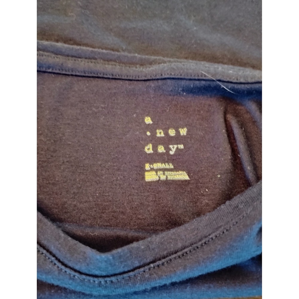 A New Day Navy Blue Pima Cotton Modal Blend Short Sleeve T-Shirt XS NWT - Picture 3 of 7